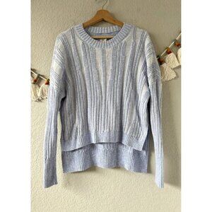 Anthropologie Pilcro Textured High Low Knit Pullover Sweater Boho Beachy Blue S